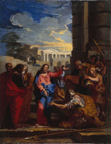 jean-baptiste-corneille-1690-kristus-un-simtnieka-skice-gleznai, kas agrāk bija-kartūziešu-baznīcas-mākslas-apdruka- māksla-reprodukcija-sienas māksla