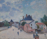 Alfred-sisley-1895-street-in-moret-art-print-fine-art-reprodução-arte-de-parede-id-a86cv49lv