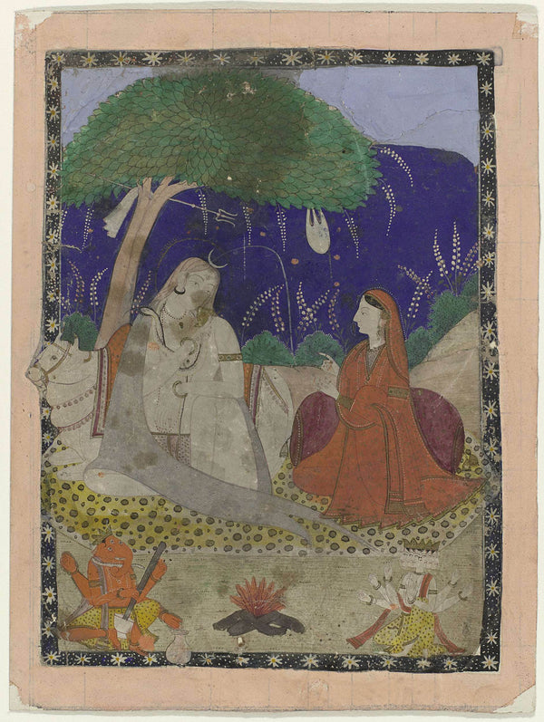 unknown-1830-shiva-and-parvati-with-children-art-print-fine-art-reproduction-wall-art-id-a888qzpj3