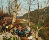 费迪南德·格奥尔格·瓦尔德穆勒1861年，维也纳森林的早春艺术印刷品细腻的艺术复制品-墙-艺术-id-a89fl0zeb