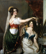william-etty-1833-forbereder-til-en fancy-dress-ball-charlotte-and-mary-william-wynn-art-print-fine-art-reproduction-wall-art-id-a89m8a12y