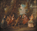 尼古拉斯·兰克里特（Nicolas-Lancret）1743，孩子们在玩在开放艺术印刷中的精美艺术复制品墙艺术ID A8A1YODF4