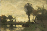 约翰·亨德里克·魏森布鲁赫-1870-风景-带农场-靠近湖-艺术-印刷-精美-艺术-复制品-墙艺术-id-a8ao6hjyk