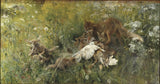 bruno-liljefors-1886-a-fox-rodzina-sztuka-drukuj-reprodukcja-dzieł sztuki-sztuka-ścienna-id-a8bueu8qf