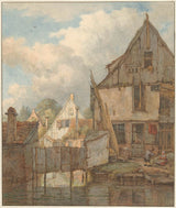 jan-hulswit-1776破旧不堪的房屋，在水上艺术印刷精美的艺术再现墙艺术id-a8e25ra0n