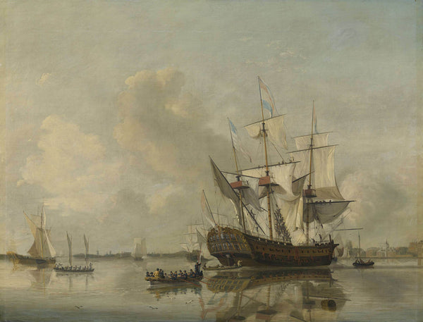 nicolaas-baur-1807-the-navys-frigaterotterdamon-the-maas-off-rotterdam-art-print-fine-art-reproduction-wall-art-id-a8eyzxpx3