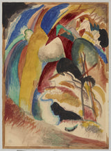 瓦西里-康定斯基-1913-草稿圖像與白色模具藝術印刷精美藝術複製牆藝術 id-a8f7b1jos