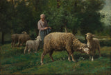 charles-emile-jacque-1876-herderin-met-schaap-kunstprint-fine-art-reproductie-muurkunst-id-a8fumjapy
