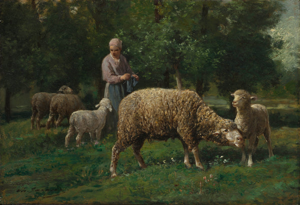 charles-emile-jacque-1876-shepherdess-with-sheep-art-print-fine-art-reproduction-wall-art-id-a8fumjapy