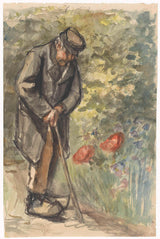 约瑟夫-以色列-1834-老人靠着他的手杖艺术印刷精美艺术复制墙艺术 id-a8g03oc0q