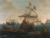 hendrik-cornelisz-vroom-1617-dutch-tàu-chạy-xuống-Tây Ban Nha-galleys-off-the-english-art-print-fine-art-reproduction-wall-art-id-a8galum6l