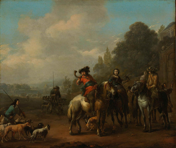 johannes-lingelbach-1650-return-from-the-hunt-art-print-fine-art-reproduction-wall-art-id-a8gvd7i9h
