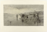 威廉·马里斯（Willem-maris）1844-日落艺术打印精美的艺术复制品-墙-艺术-id-a8ivbgltn