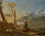 卡雷爾·杜雅爾丁-景觀與牧羊女藝術印刷精美藝術複製品牆藝術 id-a8kmu5slk