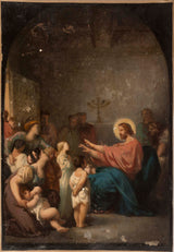 felix-henri-giacomotti-1864-skitse-til-kirken-sankt-etienne-du-mont-jesus-og-små-børn-kunst-print-fin-kunst-reproduktion-væg-kunst