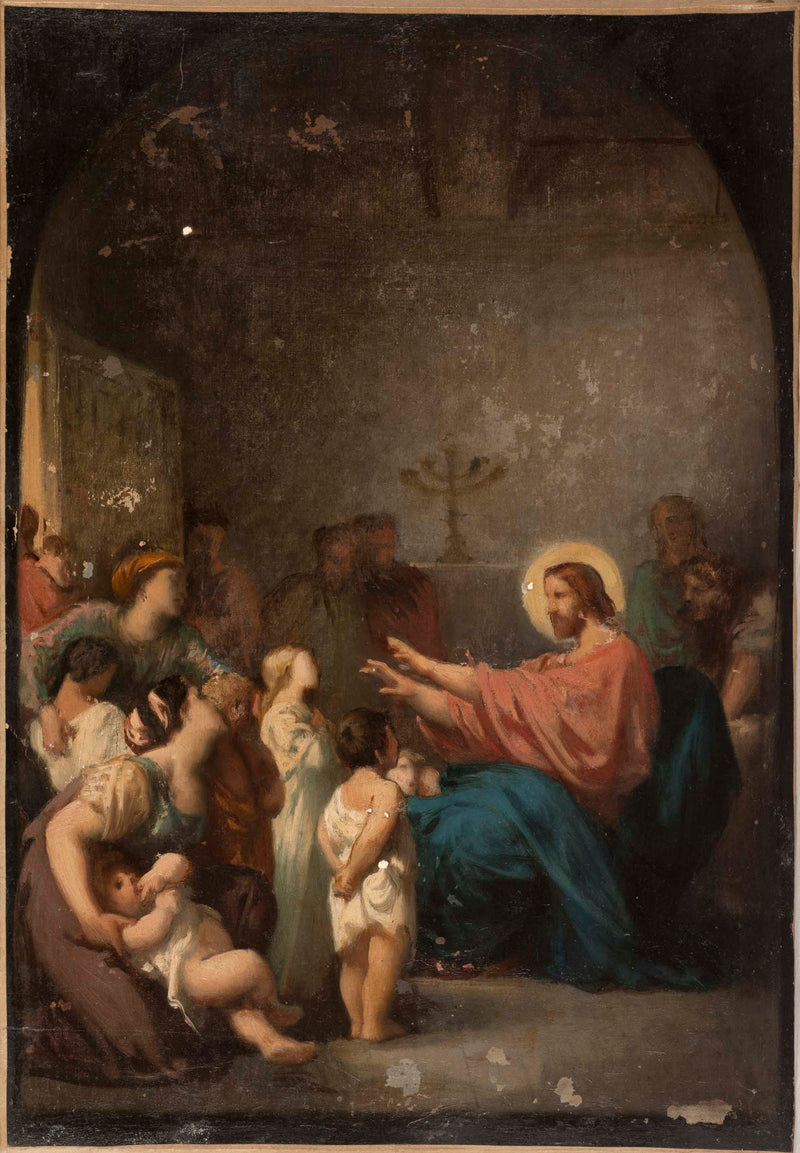 felix-henri-giacomotti-1864-sketch-for-the-church-of-saint-etienne-du-mont-jesus-and-little-children-art-print-fine-art-reproduction-wall-art