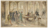 保羅·路易斯·德蘭斯-1891-巴黎商業法庭法庭草圖-藝術印刷品美術複製品牆壁藝術