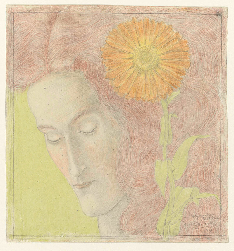 jan-toorop-1896-womans-head-with-reddish-hair-and-chrysanthemum-art-print-fine-art-reproduction-wall-art-id-a8nlzfbvm