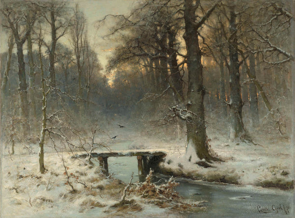 louis-apol-1875-a-january-evening-in-the-woods-of-the-hague-art-print-fine-art-reproduction-wall-art-id-a8p286586