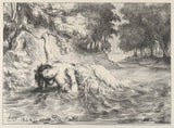 尤金·德拉克洛瓦（Eugene-Delacroix）1843-奥菲莉亚之死-艺术印刷-精美的艺术复制品-墙壁艺术-ID-A8PM3ONKA