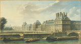nicolas-jean-baptiste-raguenet-1757-the-tuileries-palace-seen-from-the-quai-dorsay-art-print-fine-art-reproduktion-wall-art