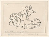 leo-gestel-1891-躺在兩匹馬後面的女人藝術印刷精美藝術複製品牆藝術 id-a8s0002mp