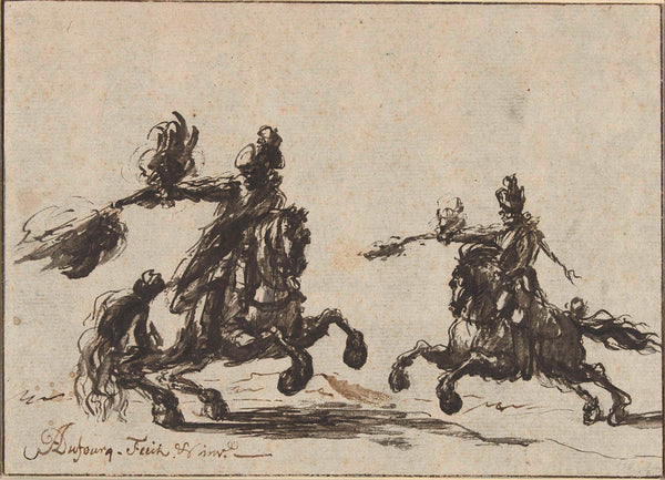 a-dufourcq-1800-two-horsemen-firing-art-print-fine-art-reproduction-wall-art-id-a8s2apyx5