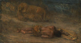 john-macallan-svanen-1870-en-løvinde-med-sine-unger-ved-en-død-sort-mand-kunsttryk-fin-kunst-reproduktion-vægkunst-id-a8tltheif