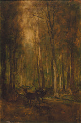 詹姆斯·希尔·鹿在森林里的艺术印刷精美的艺术复制品墙艺术ida8twpjhuf