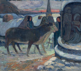 保罗·高更1903年圣诞节之夜，牛的祝福艺术打印精美的艺术复制品墙壁艺术ID 8dzbub8