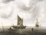 Јан-ван-де-Цаппелле-1640-бродови-на-сидру-на-тихом-мору-уметност-штампа-ликовна-репродукција-зид-уметност-ид-а8в42нв87