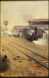 ernest-jean-delahaye-1891-a-entrega-de-motores-para-os-batignolles-impressão-de-arte-reprodução-de-arte-de-belas-arte-de-parede