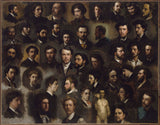 anonym-1856-førti-tre-portretter-av-malere-verksted-gleyre-kunst-trykk-kunst-reproduksjon-vegg-kunst