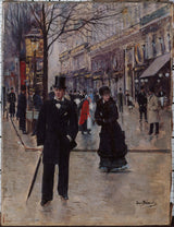 jean-beraud-1880-on-the-boulevard-art-print-fine-art-reproduksjon-wall-art
