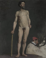 julian-alden-weir-1876-study-of-a-muž-naklonený-on-a-staff-art-print-fine-art-reproduction-wall-art-id-a908iq9vg