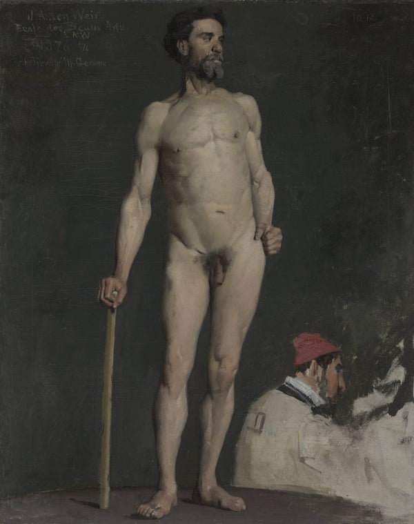 julian-alden-weir-1876-study-of-a-male-leaning-on-a-staff-art-print-fine-art-reproduction-wall-art-id-a908iq9vg