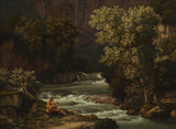 johann-christian-reinhart-1823-vista-da-ponte-lupo-no-rio-anio-perto-tivoli-em-primeiro plano-um-jovem-tocando-a-lira-arte-impressão- arte de parede de reprodução de belas artes-id-a9118ow7g