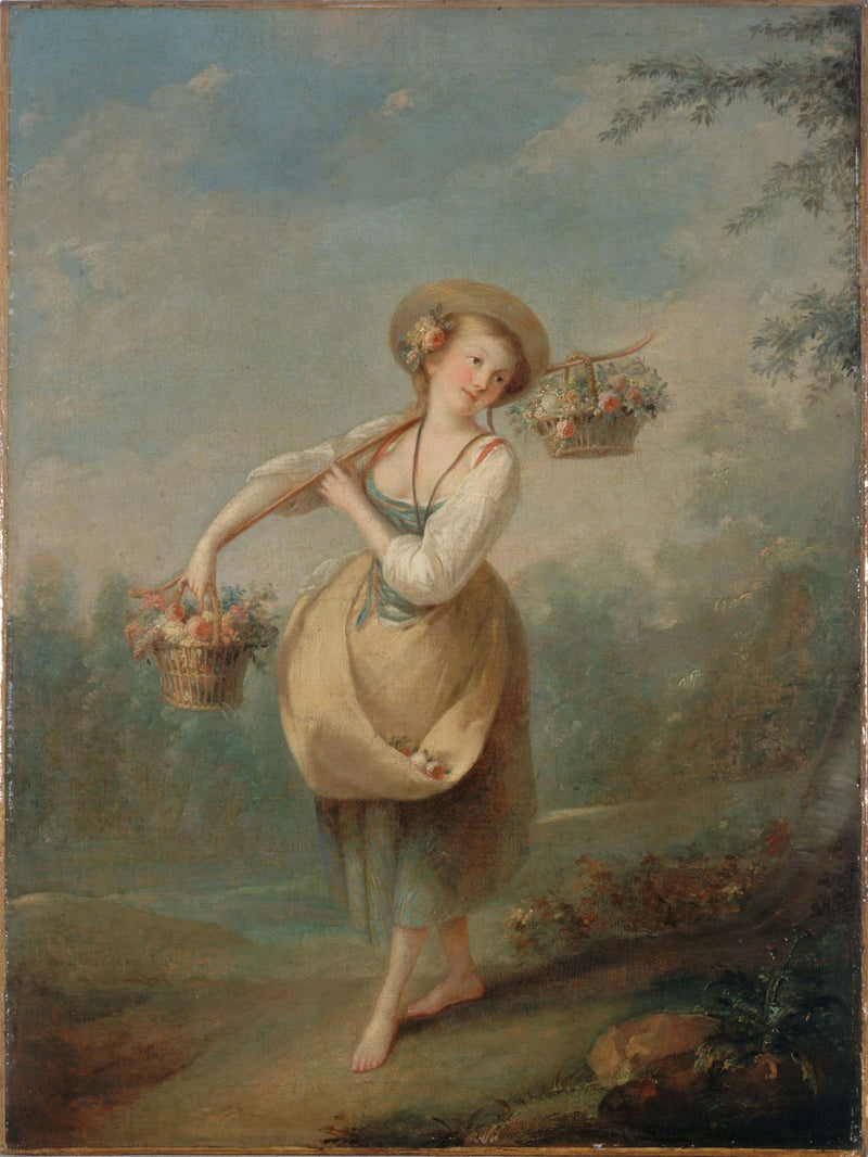 jean-baptiste-dit-lancien-huet-the-bouquetiere-art-print-fine-art-reproduction-wall-art