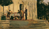 max-slevogt-1908-在巴登-城堡-宁芬堡宫公园艺术打印精美艺术复制墙上的露台上的晚餐