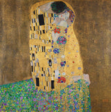 Gustav Klimt - 1909-the-kiss-couple-art-print-fine-art-reprodukčnej-wall-art-id-a92r1tz11