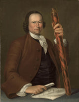 約翰·格林伍德-1760-海上軍官肖像與海岸地圖藝術印刷精美藝術複製品牆藝術 id-a92ra61rs
