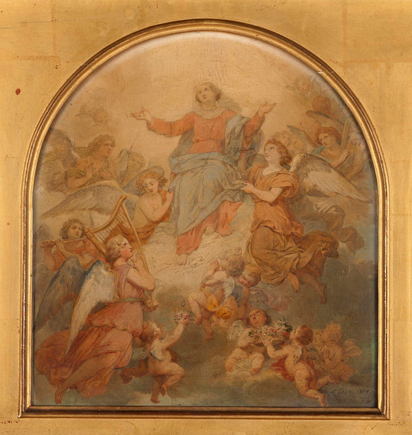 nicolas-louis-francois-gosse-1857-sketch-for-st-nicolas-du-chardonnet-church-the-triumphant-virgin-art-print-fine-art-reproduction-wall-art
