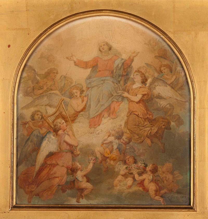 nicolas-louis-francois-gosse-1857-sketch-for-st-nicolas-du-chardonnet-church-the-triumphant-virgin-art-print-fine-art-reproduction-wall-art