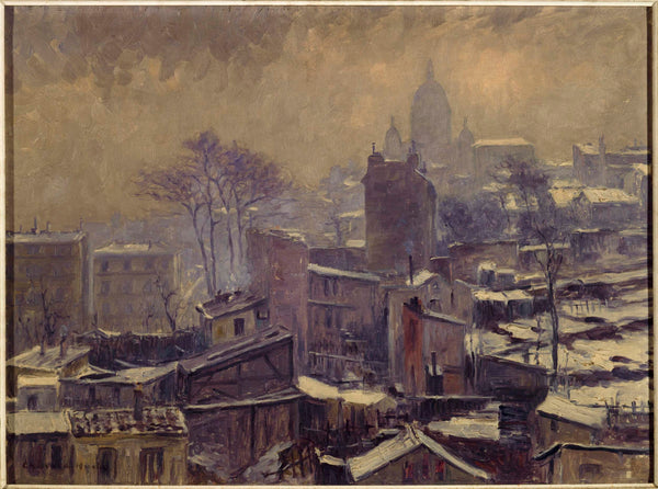 georges-chenard-huche-1905-snow-on-the-bush-of-montmartre-in-1905-art-print-fine-art-reproduction-wall-art