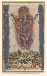 leo-gestel-1891-dansande-kvinnlig figur-över-ett-landskapskonsttryck-finkonst-reproduktion-väggkonst-id-a94djseuc