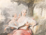 Cornelis Troost 1745夫人与丘比特和一首歌集的艺术印刷精美的艺术复制品墙艺术ida94ry8ieh