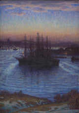 欧肯亲王公爵1908年停泊的船只冬季艺术印刷精美的艺术复制品墙艺术ID A96CFUHNM