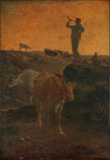 jean-francois-millet-1872-wzywając-krowy-dom-sztuka-drukuj-reprodukcja-dzieł sztuki-sztuka-ścienna-id-a96hacpwc