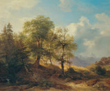 约瑟夫-马丁-霍格 1856 年-高山中的夏季风景-艺术印刷-美术-复制-墙-艺术-id-a97kw0uio