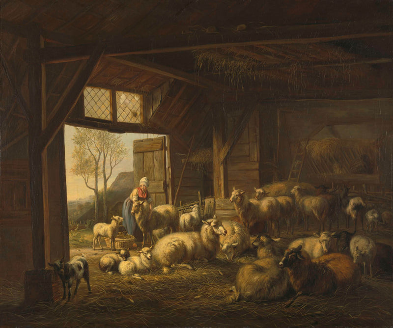 jan-van-ravenswaay-1821-sheep-and-goats-in-a-stable-art-print-fine-art-reproduction-wall-art-id-a98d60avq